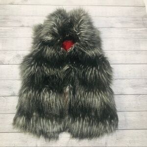 Jack by BB Dakota Black Gray Fur Vest Size…